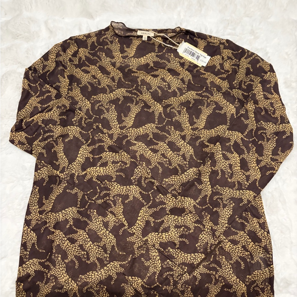 JODIFL Women's Blouse in Brown and Gold